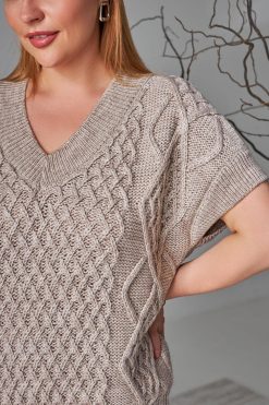 Knit Wool Sweater Vest Oversized Casual Knitted V