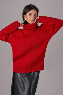 Oversized Turtleneck Sweater Warm Mohair Wool Baggy Long