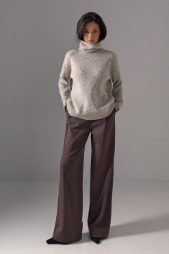 Oversized Turtleneck Sweater Warm Mohair Wool Baggy Long