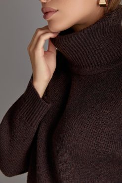 Oversized Turtleneck Sweater Warm Mohair Wool Baggy Long