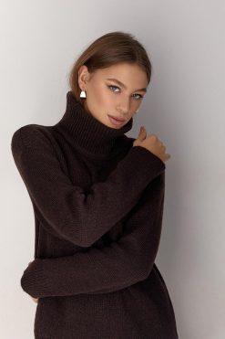 Oversized Turtleneck Sweater Warm Mohair Wool Baggy Long