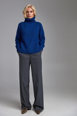 Chunky Knit Wool Sweater Casual Turtleneck Mohair Loose