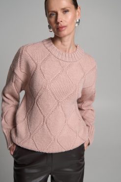 Merino Alpaca Wool Sweater With Diamond Knit