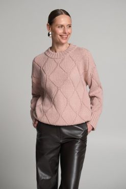 Merino Alpaca Wool Sweater With Diamond Knit