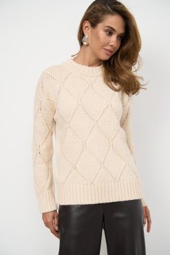 Merino Alpaca Wool Sweater With Diamond Knit