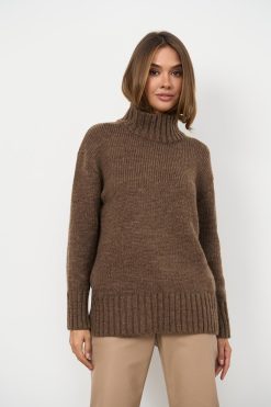 Oversized Turtleneck Wool Sweater Chunky Knit Alpaca Pullover