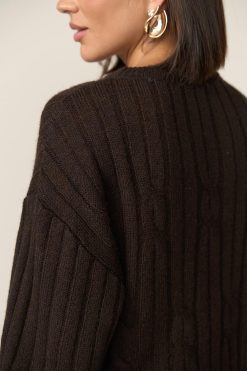 Oversized Cable Knit Sweater Alpaca Wool Pullover Cozy