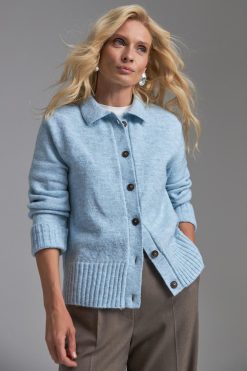 Mohair Cardigan Collared Button Up Sweater Merino Wool