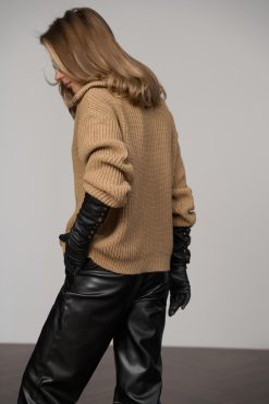 Wool Halfzip Sweater Rib Knit Polo Collar Pullover