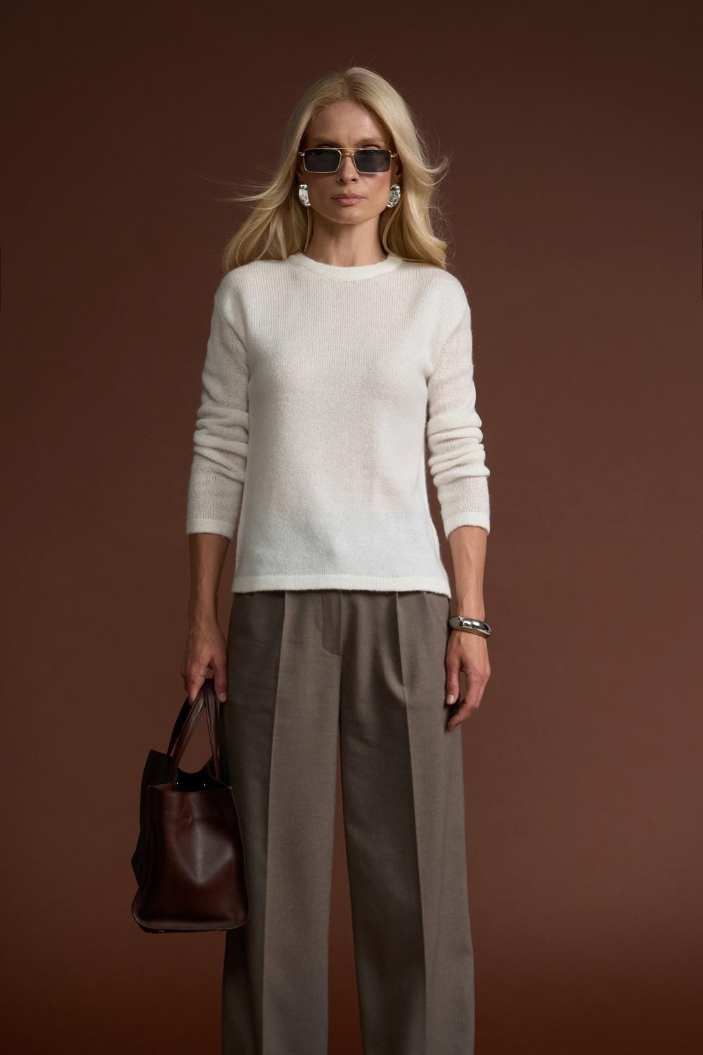 Wool Mohair Sweater Relaxed Fit Knit Jumper Soft Wool Mohair Sweater Relaxed Fit Knit Jumper Soft