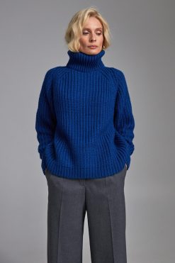 Chunky Knit Wool Sweater Casual Turtleneck Mohair Loose