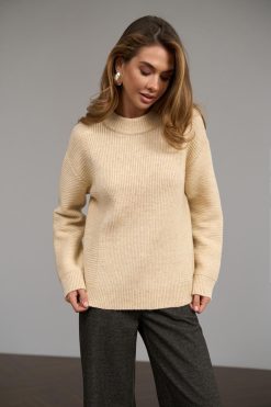 Soft Relaxed Fit Wool Sweater Merino Mohair Knit