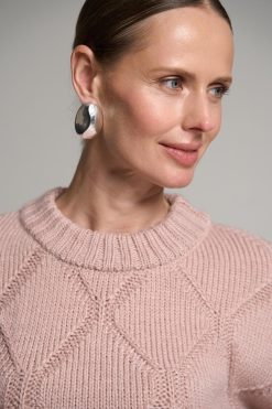 Merino Alpaca Wool Sweater With Diamond Knit