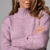 Oversized Turtleneck Wool Sweater Chunky Knit Alpaca Pullover