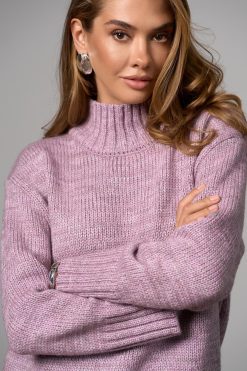Oversized Turtleneck Wool Sweater Chunky Knit Alpaca Pullover