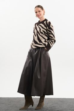 Zebra Knit Sweater Soft Merino Alpaca Pullover Cozy