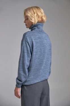 Wool Turtleneck Sweater Relaxed Fit Knit Top High