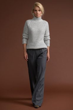 Alpaca Turtleneck Sweater Waffle Knit Raglan Pullover Cozy