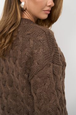 Chunky Wool Cable Sweater Relaxed Fit Winter Jumper