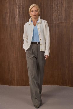 Mohair Cardigan Collared Button Up Sweater Merino Wool