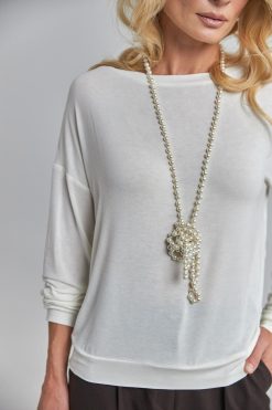 Loose Fit Knit Sweater Soft Stretch Pullover Draped