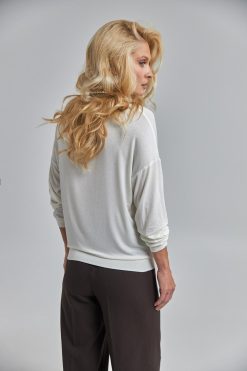 Loose Fit Knit Sweater Soft Stretch Pullover Draped