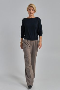 Loose Fit Knit Sweater Soft Stretch Pullover Draped