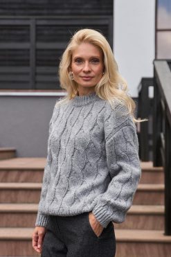 Cable Knit Oversized Sweater Cozy Merino Wool Mohair