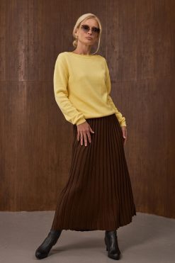 Boatneck Cotton Pullover Relaxed Fit Sweater Long Sleeve