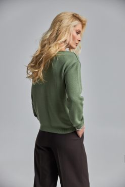 Boatneck Cotton Pullover Relaxed Fit Sweater Long Sleeve