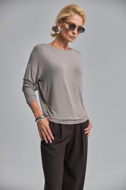 Loose Fit Knit Sweater Soft Stretch Pullover Draped