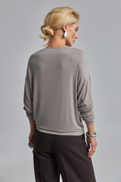Loose Fit Knit Sweater Soft Stretch Pullover Draped
