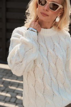 Cable Knit Oversized Sweater Cozy Merino Wool Mohair