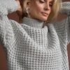 Alpaca Turtleneck Sweater Waffle Knit Raglan Pullover Cozy