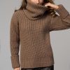 Alpaca Sweater Detachable Cowl Chunky Knit Wool Pullover
