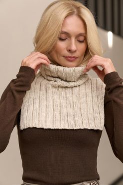 Ribbed Turtleneck Dickey Knit Neck Warmer Women Winter