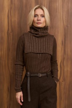 Ribbed Turtleneck Dickey Knit Neck Warmer Women Winter