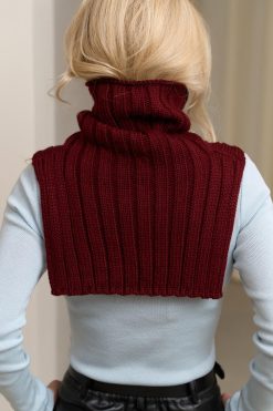Ribbed Turtleneck Dickey Knit Neck Warmer Women Winter