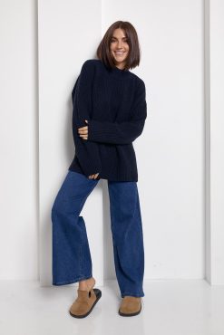 Merino Wool Oversized Sweater Chunky Knit Pullover Winter