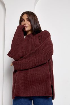 Merino Wool Oversized Sweater Chunky Knit Pullover Winter