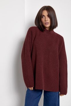 Merino Wool Oversized Sweater Chunky Knit Pullover Winter
