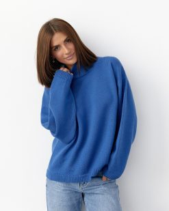 Wool Oversized Turtleneck Sweater Soft Warm Knit Top
