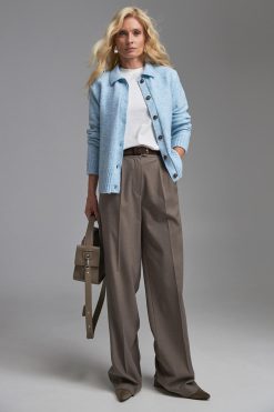 Mohair Cardigan Collared Button Up Sweater Merino Wool