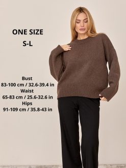 Cashmere Merino Knit Sweater Oversize Wool Pullover Soft