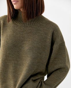 Wool Oversized Turtleneck Sweater Soft Warm Knit Top