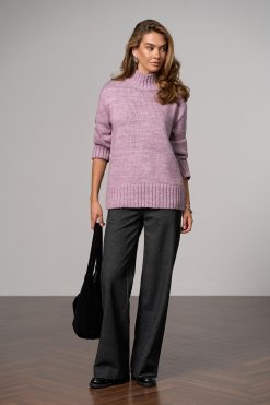 Oversized Turtleneck Wool Sweater Chunky Knit Alpaca Pullover