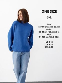 Wool Oversized Turtleneck Sweater Soft Warm Knit Top