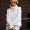 Chunky Knit Wool Sweater Casual Turtleneck Mohair Loose